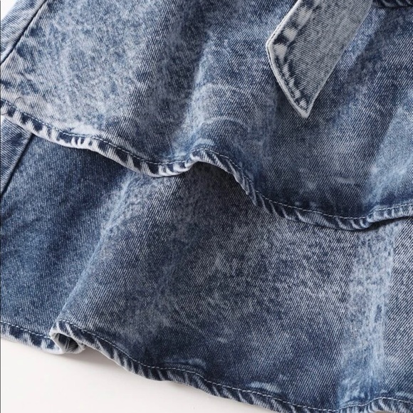 Ruffled Denim Skirt (Worn once!) - Picture 2 of 5